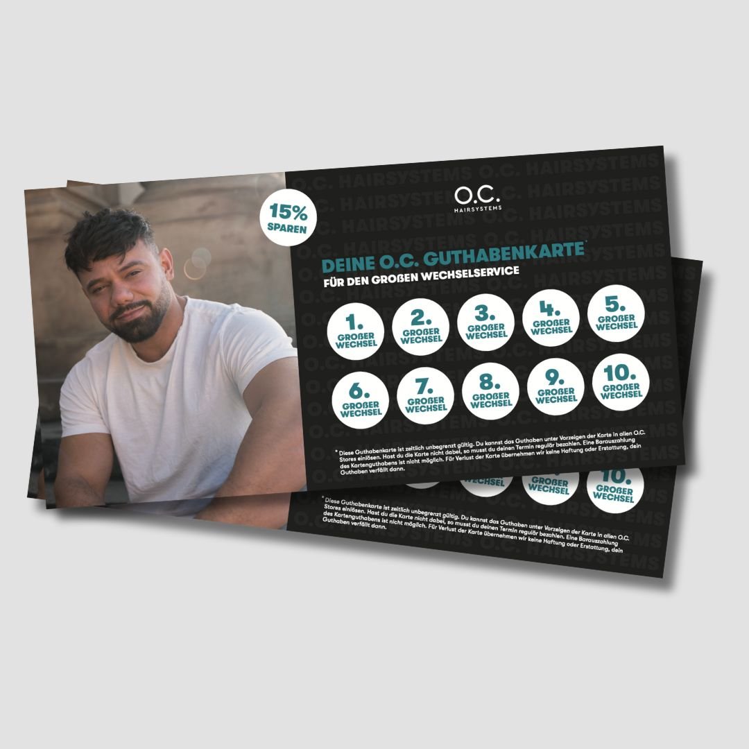 Guthabenkarte "Großer Wechselservice" - O.C. Hairsystems